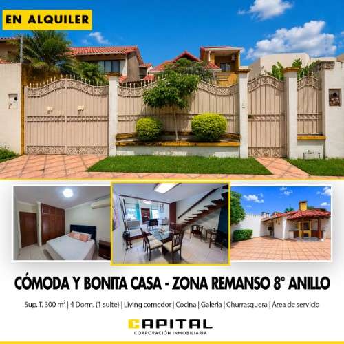 ?✨ hermosa casa en alquiler – remanso, 8vo anillo c/los ambaibos644194906