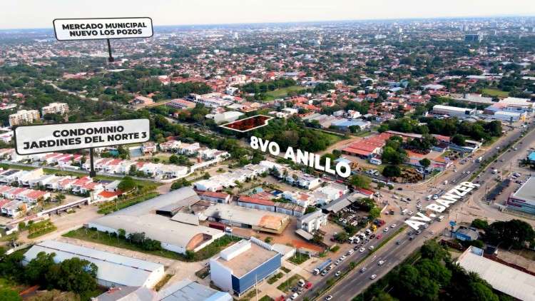 Terreno en venta sobre 8vo anillo a 1 cuadra de la av. banzer1319109423