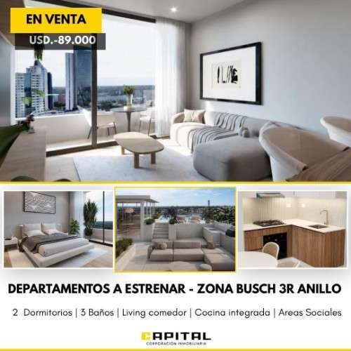 Departamentos a estrenar - zona busch y 3er anillo989829491