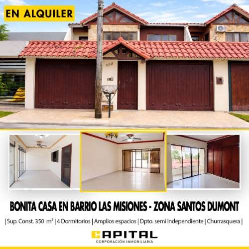 Casa + departamento en alquiler en zona santos dumont404243966
