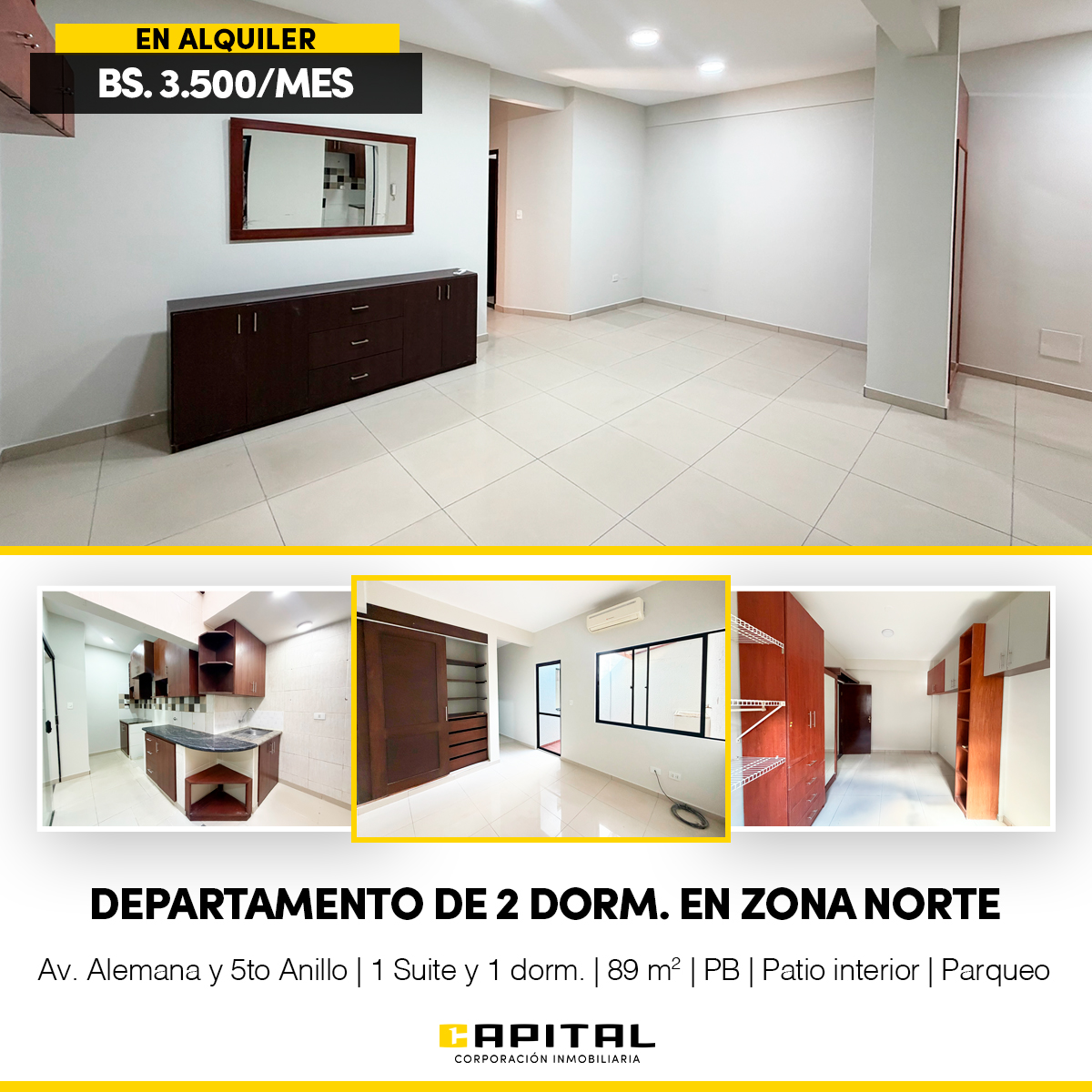 Departamento en alquiler próx. av. alemana y 5to anillo950988072