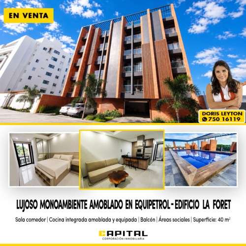 Monoambiente en venta en zona ? equipetrol  “edificio la foret”304300165