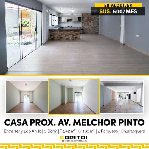 Casa en alquiler para oficina o vivienda a pasos de la av. melchor pinto1014539076