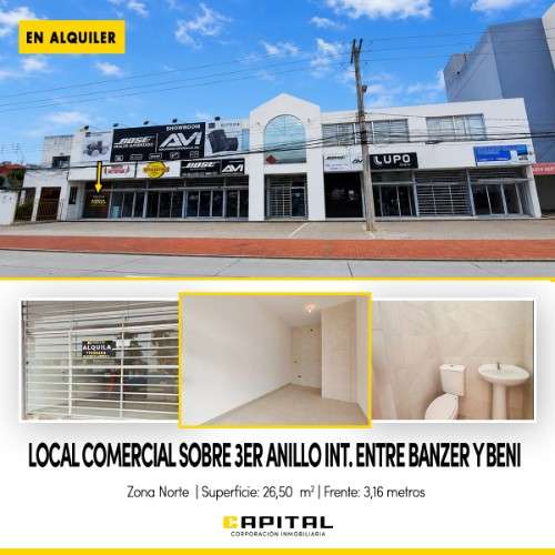 Local comercial en alquiler sobre 3er anillo externo zona norte1957388259