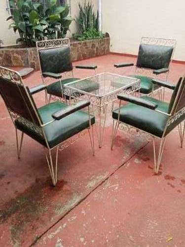 Juego de patio/terraza - mesa y 4 sillas de hierro forjado2138879857