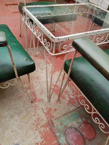 Juego de patio/terraza - mesa y 4 sillas de hierro forjado2138879857