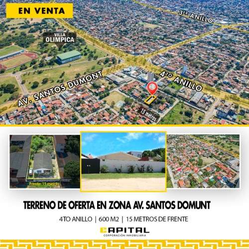 Terreno en venta santos dumont de 600 m2 con 15 de frente1330394603