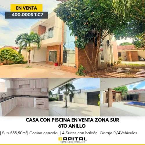 Casa c/piscina en venta con cuatro dormitorios - zona sur  santos dumont54592773