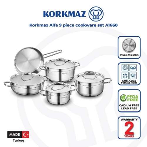 Set de ollas 9pzs europeo, acero inox1012003209