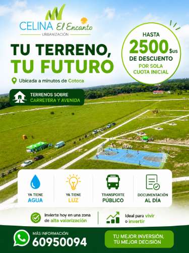 Celina el encanto, lotes en urbanización este de 540 m² listo para tu proyecto30503690