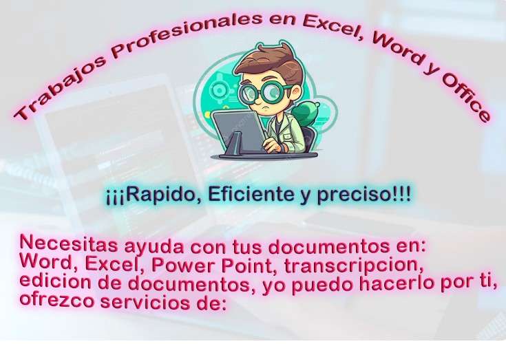 Se realizan trabajos en word y excel , power point y photoshop508128405