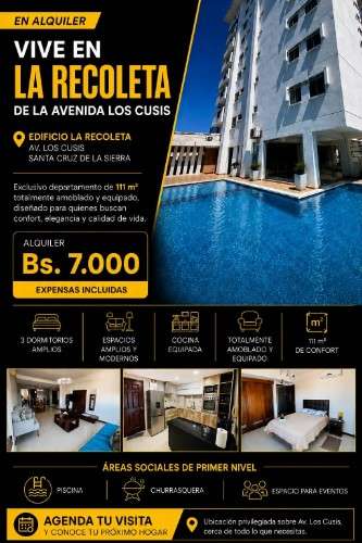Departamento amoblado en alquiler en edificio la recoleta1689846044