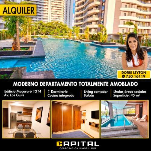 Edificio macororo 14 moderno departamento en piso alto totalmente amoblado868366710