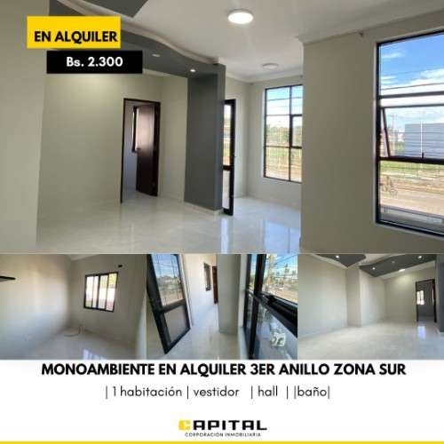 Monoambiente en alquiler zona santos dumont1872490623