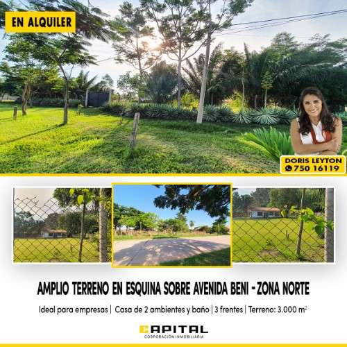 Sobre avenida beni – amplio terreno en alquiler947807326