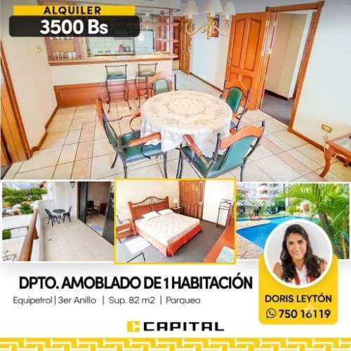 Departamento de 1 dormitorio amoblado en equipetrol1412884473