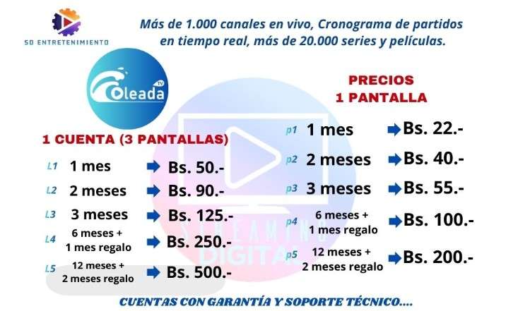 Flujo tv y mas cuentas a precios económicos 337868654