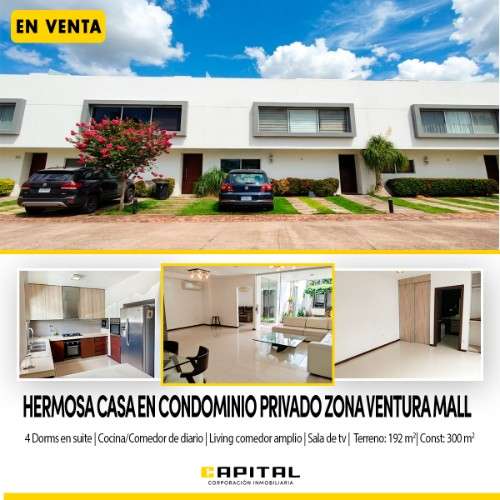 En venta casa en cond. privado en zona ventura mall1827535298