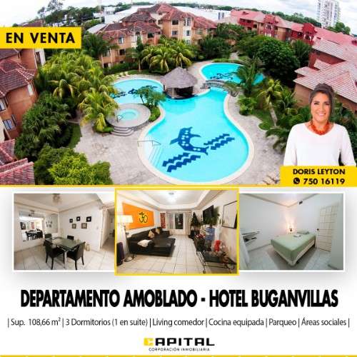 Departamento en venta - en condominio hotel buganvillas1116098920