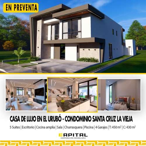 Amplia casa en preventa en condominio santa cruz la vieja - urubo492692486