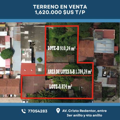 Terreno en venta  zona norte cristo redentor 1676511906
