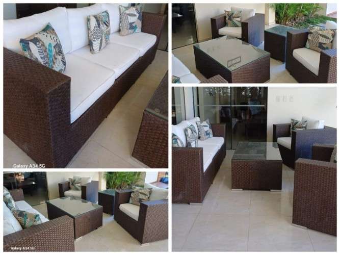 Juego de living de rattan612731074
