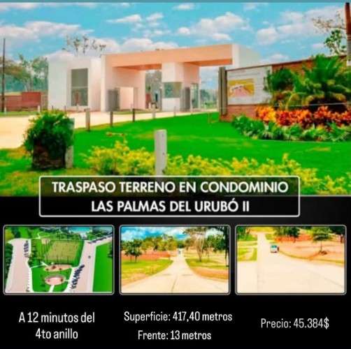 Traspaso de terreno en las palmas del urubó ii 381402652