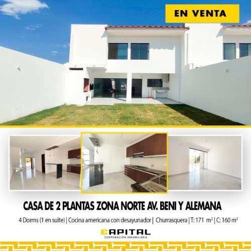 Casas en venta a estrenar en 8vo anillo entre alemana y beni1063785889