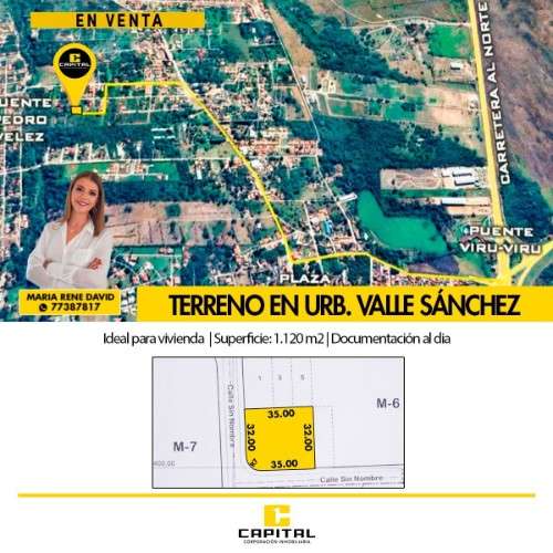 Terreno en venta – urbanizacion abierta (valle sanchez)1652443327