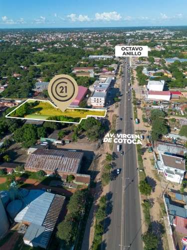 Terreno + tinglado en alquiler sobre avenida virgen de cotoca297533341
