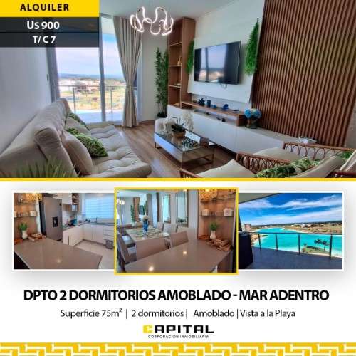 Departamento amoblado en alquiler condominio mar adentro143976180