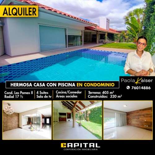 Casacon piscina en alquiler zona oeste en condominio exclusivoondominio1744675863