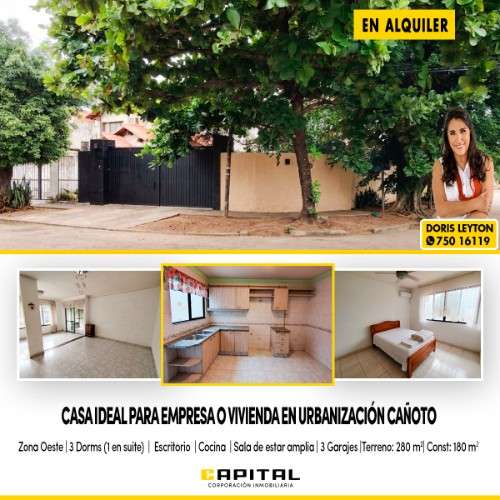 Casa en  alquiler en urbanizacion cañoto para vivienda u oficina887938309