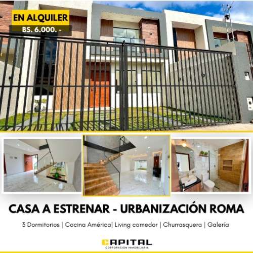  ¡en alquiler! casa a estrenar - urbanización roma 1086444095