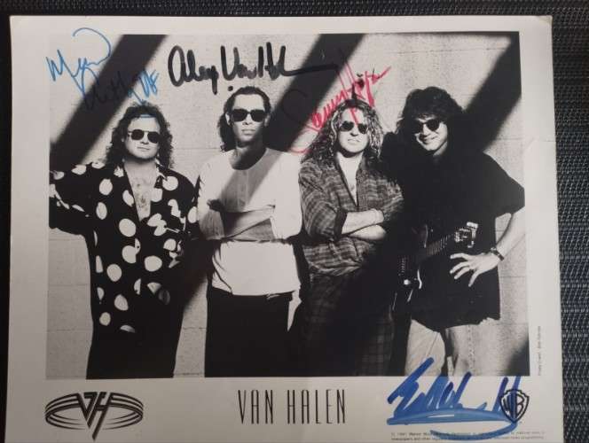 Fotografia original autografiada por miembros de van halen1363158191