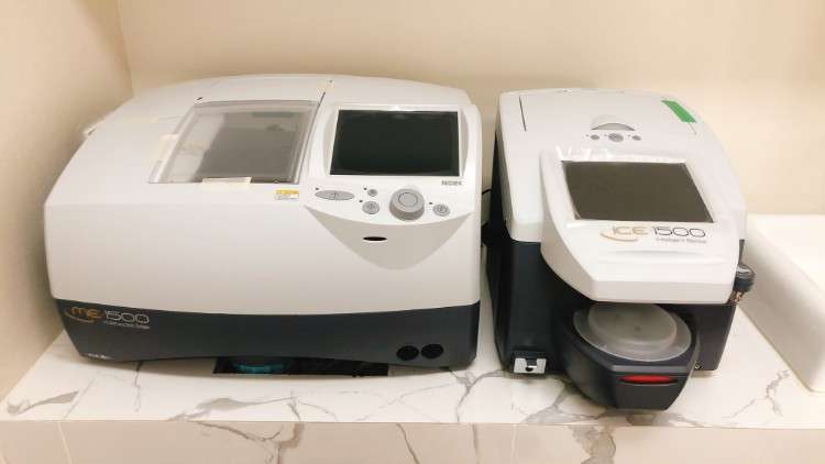 Nidek multifunction edger me-1500  features  comprehensive technology to deliver expert lens edging automatic 3d drilling high base curve processing multi/mini beveling step beveling / partial step processing design cut user friendly  automatic 3d drillin1228730146