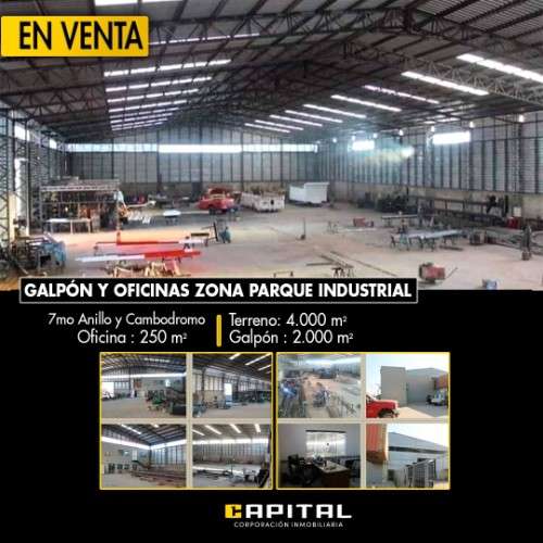 Galpón y oficinas en venta en el 7mo anillo y cambodromo, parque industrial.1913633950