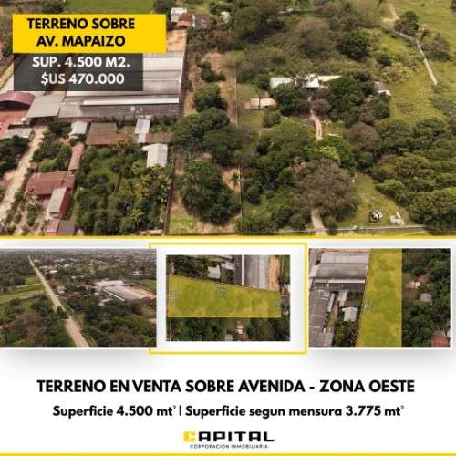 4.500 m² de terreno con gran potencial | av. mapaizo621629654