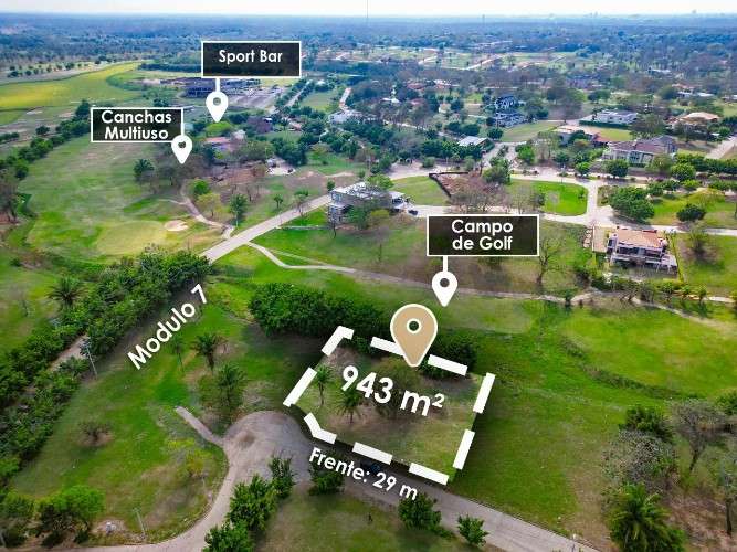 Urubó golf - terreno de 943 m2 en venta sobre hoyo 368963998