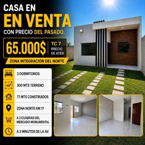 Casa a estrenar en venta – zona integracion del norte!62786536