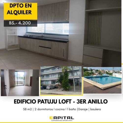 Departamento de 2 dormitorios y parqueo en alquiler395264734
