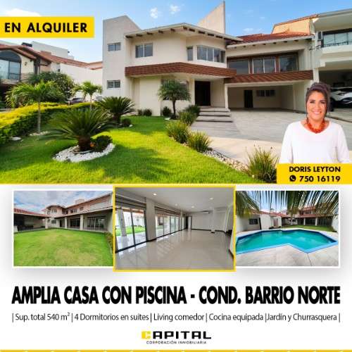 En condominio barrio norte – alquilo amplia casa c/piscina1307428938
