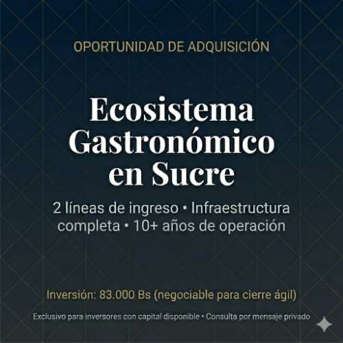Ecosistema gastronómico en sucre: 2 negocios, 1 inversión1361319060