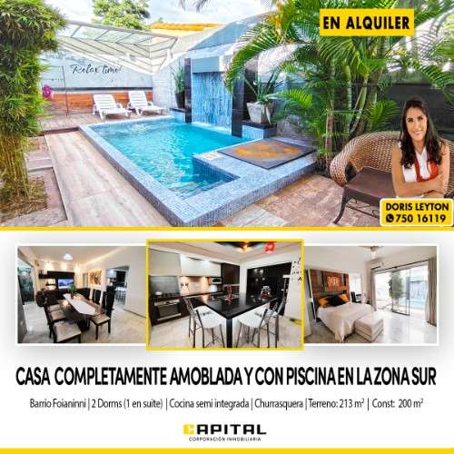 Casa en alquiler completamente amoblada y con piscina – barrio foianinni1491176281