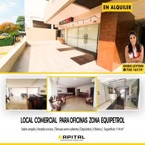 Local en alquiler para oficinas, bancos o local comercial   equipetrol 868166362