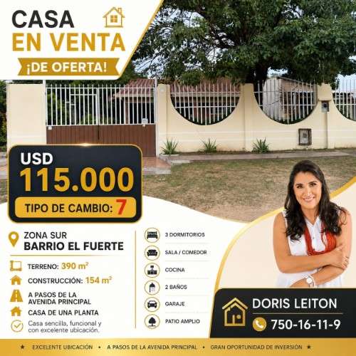 Casa en venta – zona sur, barrio el fuerte!1365785638