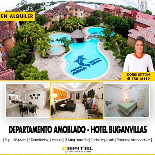 Departamento totalmente amoblado en condominio hotel buganvillas1255088206