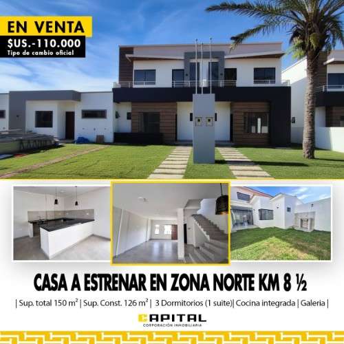 Casa a estrenar en venta en condominio zona norte526280992
