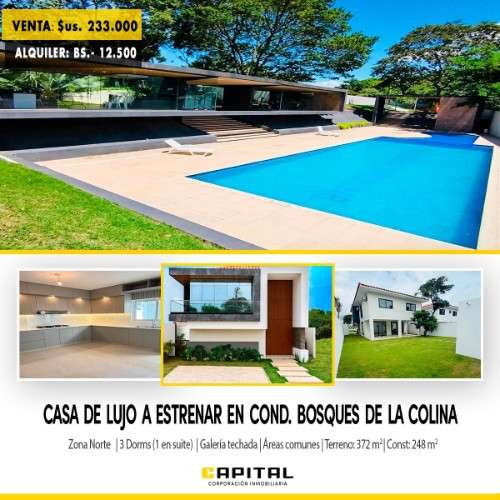 Casa de lujo a estrenar en cond. bosques de la colina991721289