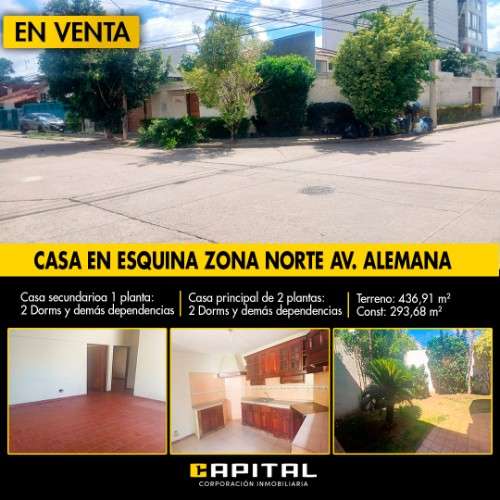 Casa en venta a precio de terreno zona alemana en esquina1373104782